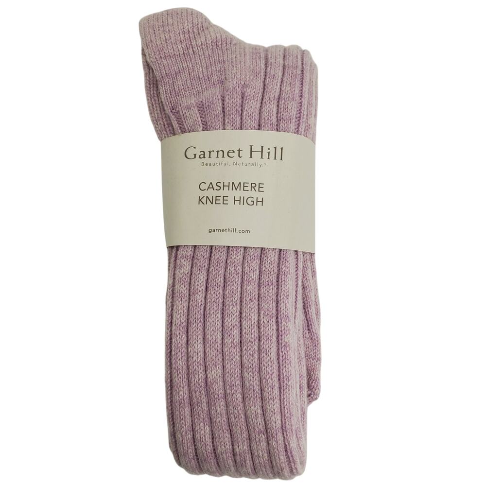 NWT Garnet Hill‎ Socks Knee High 9-11 Lilac Frost 82% Cashmere Warm Cozy Holiday